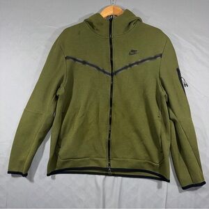 Nike Windrunner Hoodie Mens XL Green Tech Fleece Full Zip Athletic Sweatshirt